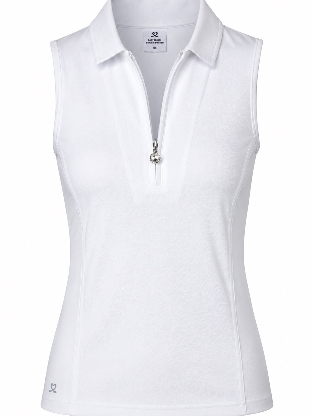 DAILY SPORTS Women's White Sleeveless Golf Polo Shirt - Size Extra Small